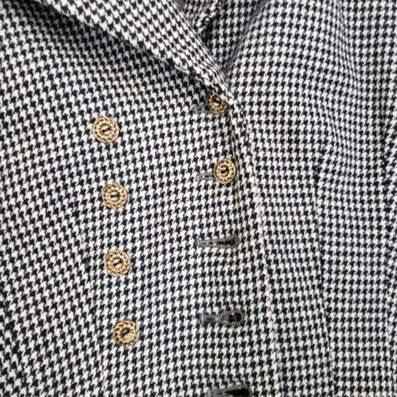 Houndstooth Pattern Riding Style Jacket Coat Small - Picture 3 of 10